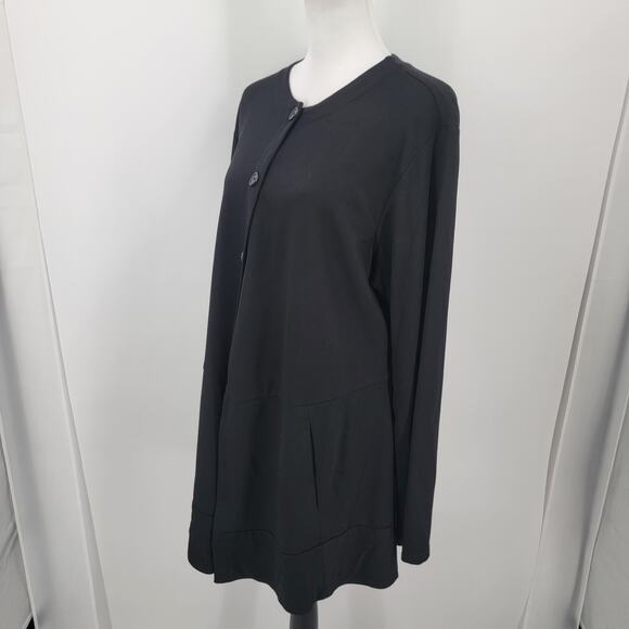 Spirit House Tunic Top Womens XL Black Button Up Relaxed Fit Lagenlook - Picture 6 of 10